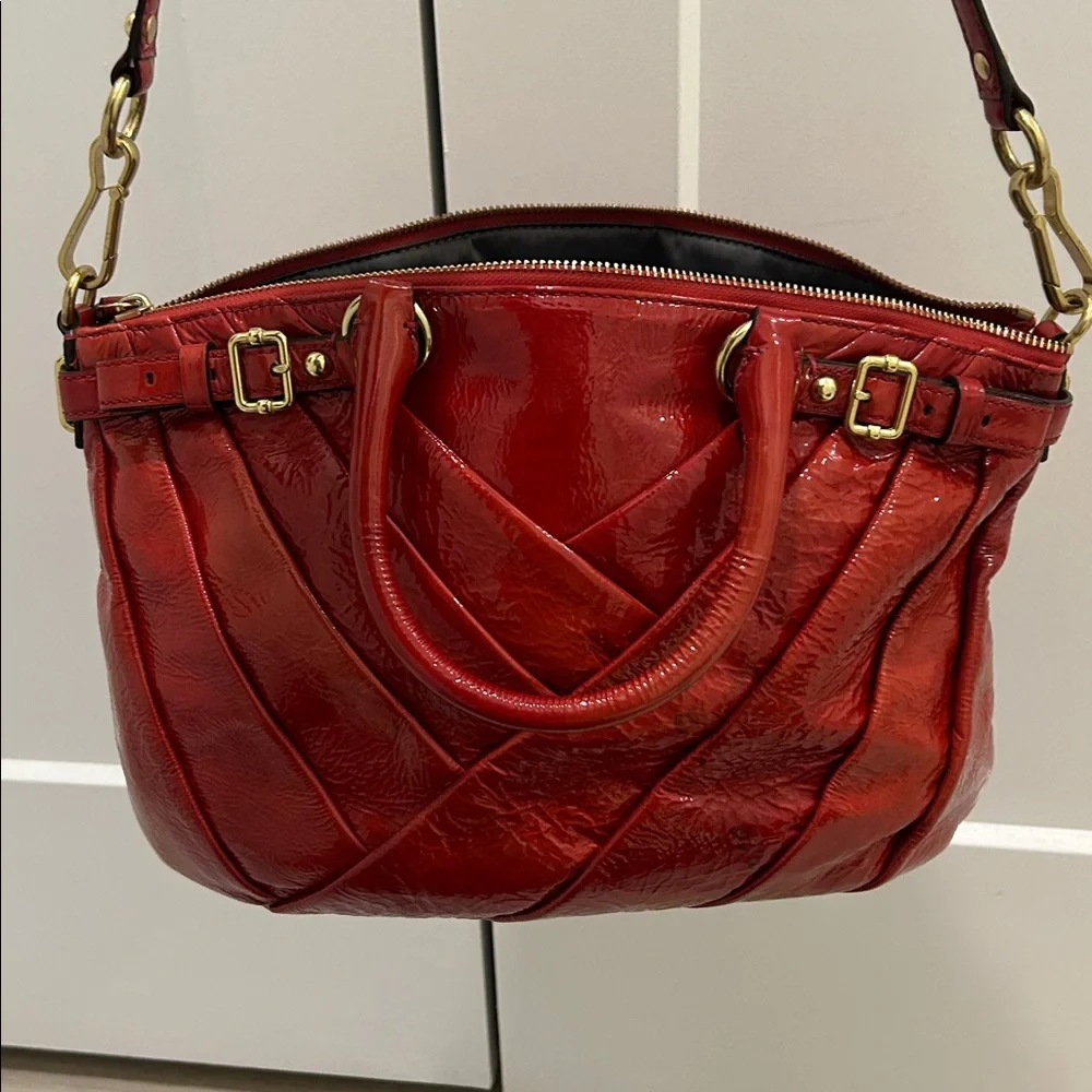 Coach Madison Diagonal Pleated Leather Sophia Satchel